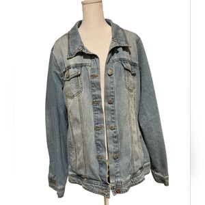 Vintage Blue Denim Jacket with Relaxed Fit